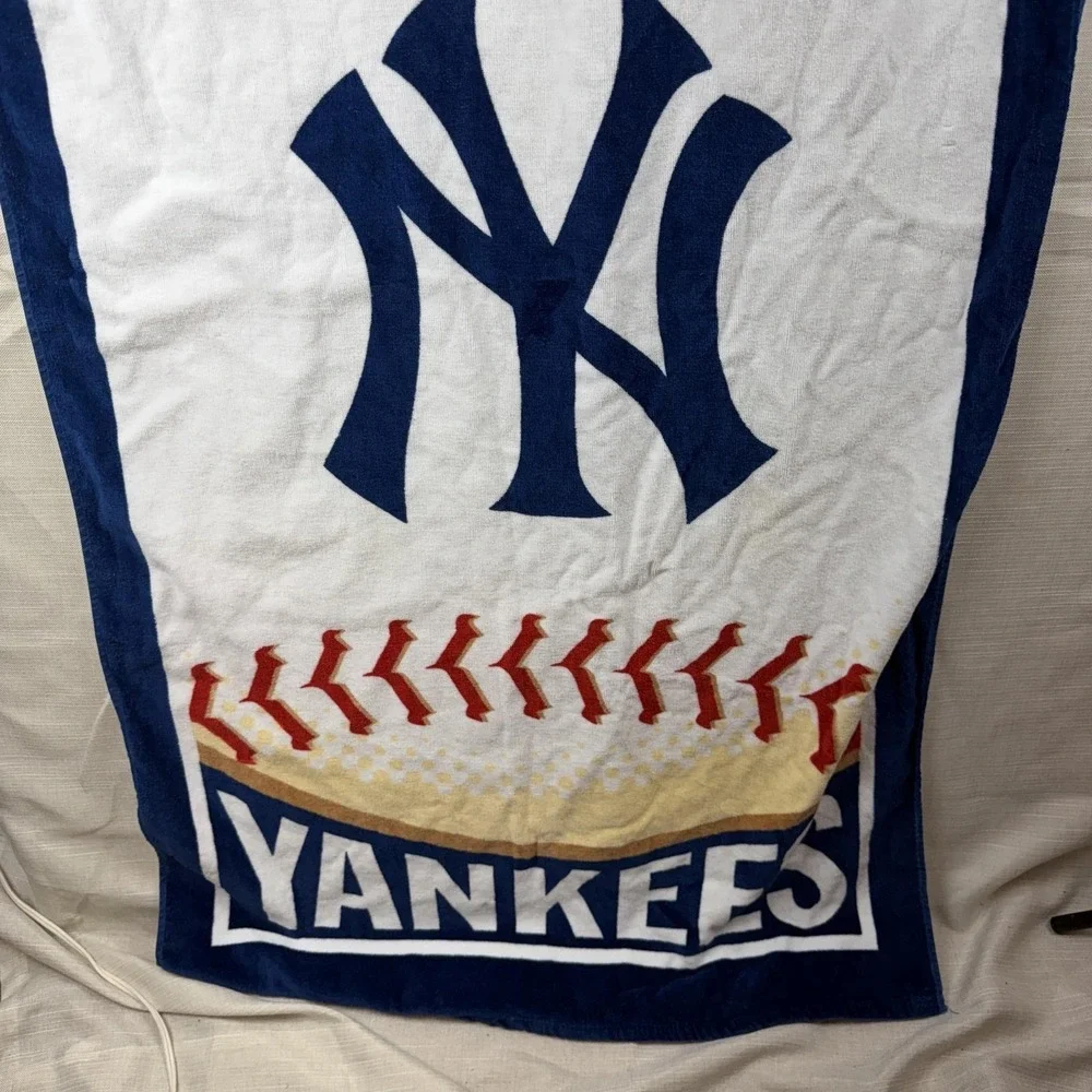 New York Yankees Beach Bath Towel‎ Blue MLB Baseball Cotton Biederlack One Size